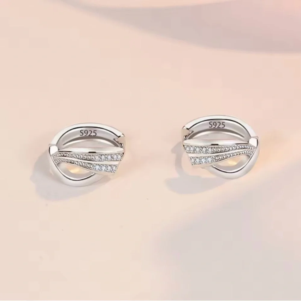 925 sterling Silver Hoop Earrings - Picture 1 of 5